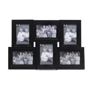 Melannco, 6 Opening Black Ribbed Collage Frame