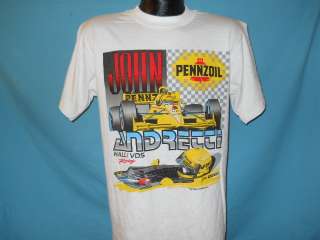 vintage JOHN ANDRETTI RACING FORMULA 1 WHITE t shirt M  