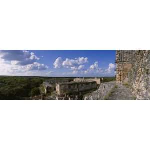 Ruins of an Old Building, Nunnery Quadrangle, Uxmal, Yucatan, Mexico 