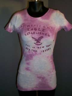 American Eagle Women Graphic T shirt Tie dyed purples  