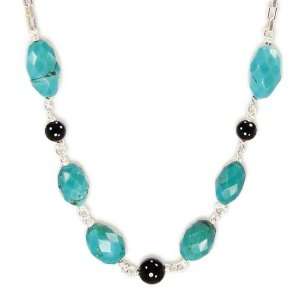  Armida Ladies Necklace in White 925 Silver with Onyx and 