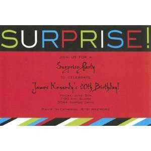 Surprise Stripe, Custom Personalized Adult Parties Invitation, by 