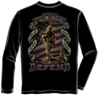 American Soldier T shirt Land of The Free Home of the Brave  