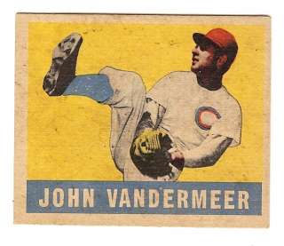 Cincinnati Reds Johnny Vandermeer 1948 1949 Leaf #53 Ex  