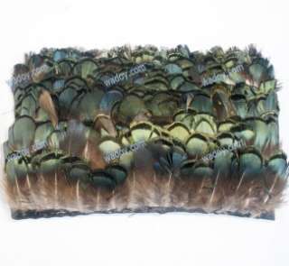 Green Lady Amherst Pheasant Feather Trim Fringe Per Feet  
