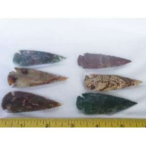  6 Modern Hand made Gem Stone Arrowheads, 9.11.18 