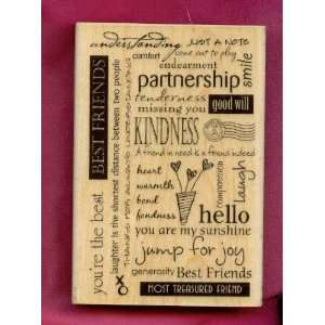  Friendship Background Rubber Stamp Arts, Crafts & Sewing