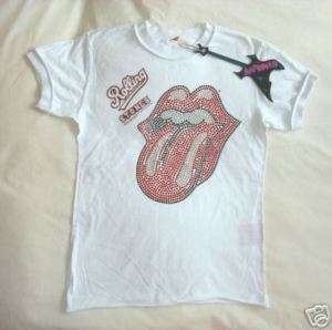 Amplified Rolling Stones DIAMONTE lick top t shirt XS 8  