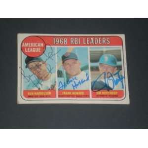  Harrelson/Howard/Northrup Signed 1969 Topps Leaders #3 