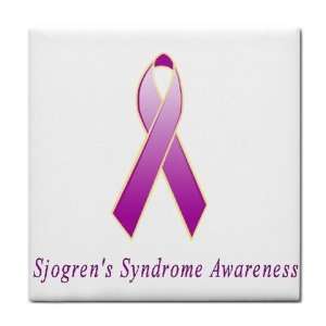  Sjogrens Syndrome Awareness Ribbon Tile Trivet 