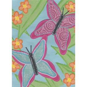  Butterflies with Orange Flowers Collage Canvas Art