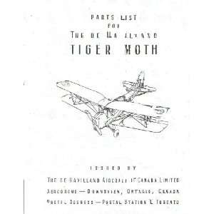   82 C Tiger Moth Aircraft Parts List Manual De Havilland Canada Books