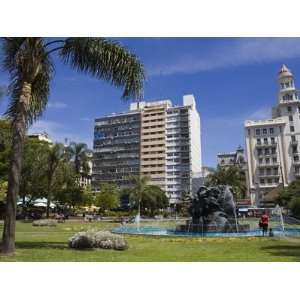 Plaza Fabini Fountain, City Center, Montevideo, Uruguay, South America 