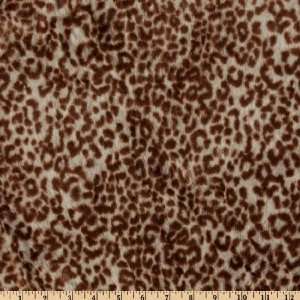  56 Wide Faux Fur Ocelot Brown/White Fabric By The Yard 
