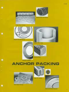 1970 Anchor Packing Catalog Blue Asbestos Gaskets Meets Military 