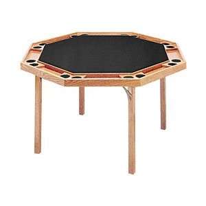   Wood Octagonal Poker Table with Black Vinyl Top