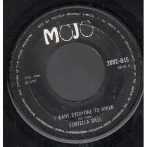   TO KNOW 7 INCH (7 VINYL 45) UK MOJO 1972 FONTELLA BASS Music