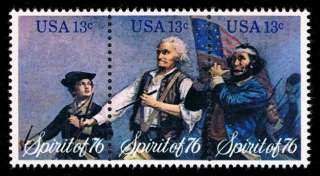 Spirit of 1776 on old Bicentennial U.S. Postage Stamps  