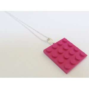  Magenta Pink Upcycled LEGO Necklace Jewelry