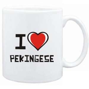 Mug White I love Pekingese  Dogs 