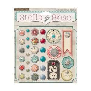  My Minds Eye Stella & Rose Hazel Decorative Brads Lovely 