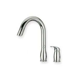  Two Hole Faucet with Independent Lever, Gooseneck Spout, & Pull Down 