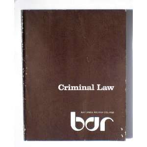  Criminal Law Bay Area Review Course Books