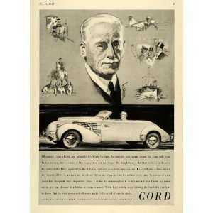  1937 Ad Super Charged Cord Hounds Boat Car Motor Auburn 