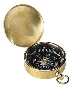 Small Brass Pocket Compass ~ Authentic Models  