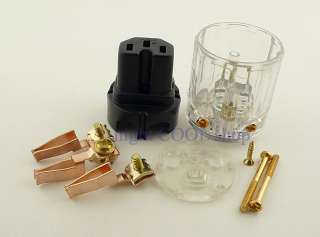 Red Copper Plated IEC US Audio Power Plug Connector set  