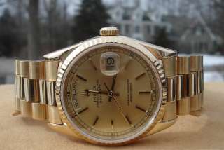 Rolex President Day Date 18238 Yellow Gold Black Diamond Dial T 1999 
