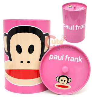 Paul Frank Julius Tin Trash Can Set w/Top  4pc Pink Set  