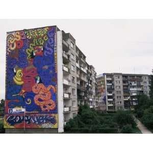 Mural Painting, Housing Estate, Gdansk, Pomerania, Poland Photographic 