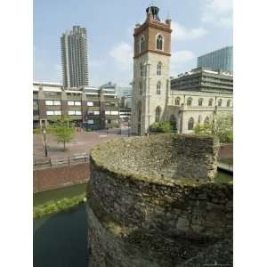  and Medieval Wall and Church, the Barbican, London, England, United 