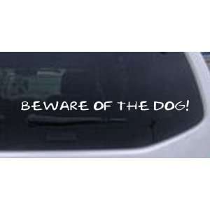 White 42in X 3.2in    Beware Of The Dog Decal Animals Car Window Wall 