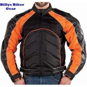 Racing Jackets, Black & Orange Motorcycle Racing Jacket with removable 