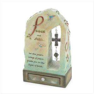 Stone look Peace and Faith Spiritual TRINKET/Keepsake BOX~Doves 