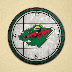  NHL Minnesota Wild Hockey Stained Glass Wall Clock