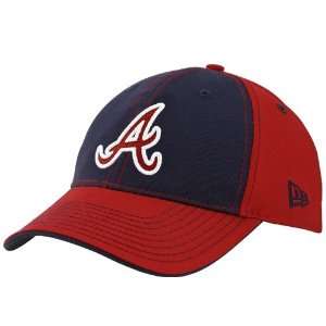   Atlanta Braves Navy Blue Red Nubussy Adjustable Hat