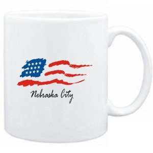    Mug White  Nebraska City   US Flag  Usa Cities