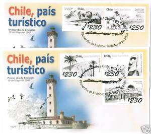 Chile 2006 Tourism Easter Island Antarctic Arica FDC  
