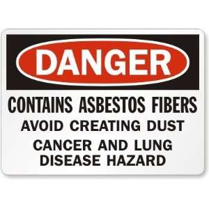   Cancer and Lung Disease Hazard Plastic Sign, 10 x 7
