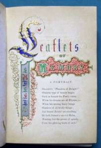 1848 Anthology Leaflets of Memory Sartain Mezzotints  