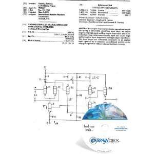 NEW Patent CD for UNCONDITIONALLY STABLE, OPEN LOOP OPERATIONAL 