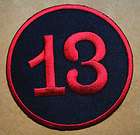 NUMBER THIRTEEN NO.13 #13 LUCKY UNLUCKY Embroidered Iron on Patch Free 