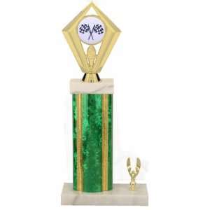 Trophy Paradise Racing Trophy   Asian Marble Base   Star Blast   Green 