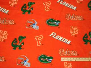 University of Florida Gators Orange Fleece Fabric 2 Yds  