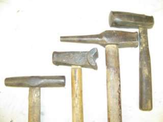 87 Lot of 4 Antique Blacksmith Swage, Dog Head, Anvil Forge Tool 