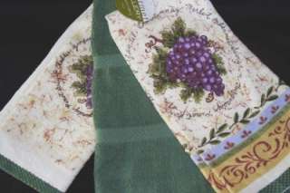   Green Gourmet Gallery Velour & Terry Plush Kitchen Towels NWT  