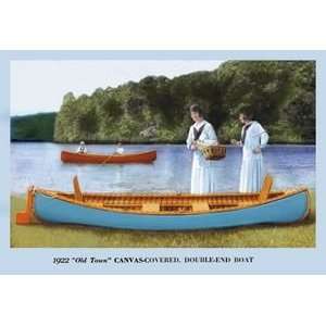  Canvas Covered, Double End Boat   16x24 Giclee Fine Art 